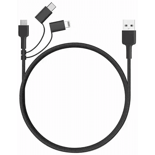 اوكي 3في1كابل USB الى Type C مايكرو USB ولايتنينج 1.2م اسود موديل رقم.CBBAL5 BK