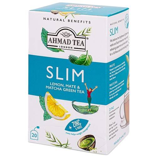 احمد تي شاي التنحيف بالليمون المتة وشاي اخضر الماتشا 1.5جم 20كيس