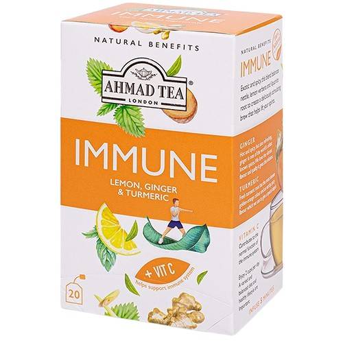 احمد تي شاي المناعة بالليمون الزنجبيل والكركم 1.5جم 20كيس