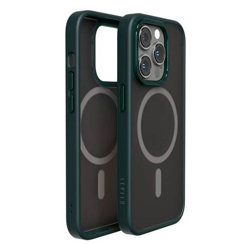 ليفيلو ماج سيف كايو حافظة بظهر مات لايفون14 برو اخضر