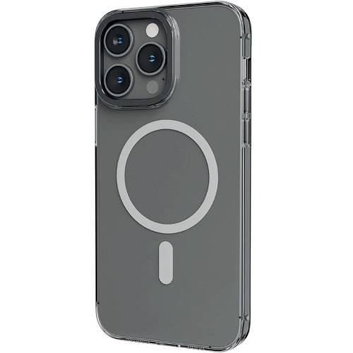 ليفيلو ماج سيف سينسا حافظة بظهر شفاف لايفون 14برو ماكس شفاف ورمادي