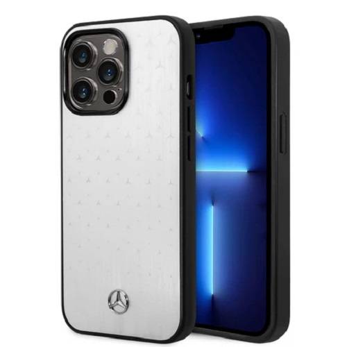 ميرسيدس بنز حافظة من الالومنيوم بنمط نجوم لجهاز ايفون 14برو شفافة