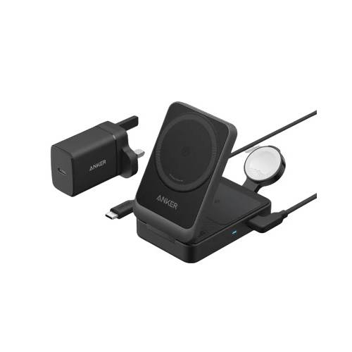 انكر ماج جو قاعدة شحن لاسلكية 3في1 قابلة للطى 15واط اسود