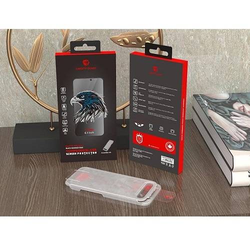 ليبرتي جارد 2.5D غطاء كامل غير لامع للخصوصية مع تعزيز ثلاثي لهاتف ايفون15 برو ماكس