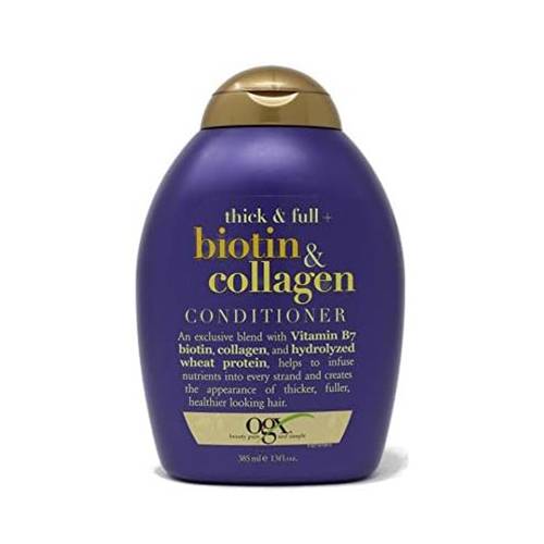 او جي اكس كثيف وقوي+ بلسم الشعر بالبيوتين والكولاجين خالي من الكبريتات 385مل