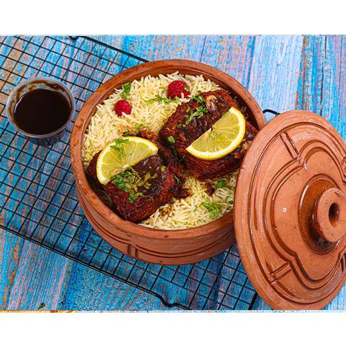 سمك السالمون المشوي مع العيش