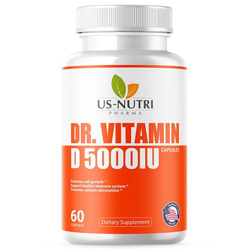 يو اس نيوتري فيتامين د 5000وحدة مكمل غذائي يدعم صحة العظام 60كبسولة
