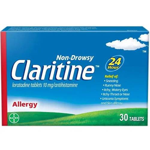 كلاريتين لوراتيدين 10مجم مضاد للهستامين لا يسبب النعاس لتقليل اعراض الحساسية 30قرص