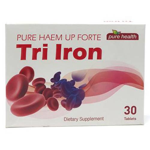 بيور هيلث تراي ايرون مكمل غذائي لعلاج فقر الدم 30قرص