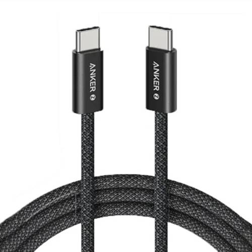 انكر زولو مضفر كابل Type C الى Type C بقدرة 240واط 1.8م اسود موديل رقم.A8060H12