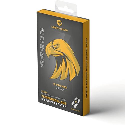 ليبرتي جارد واقي شاشة من الزجاج المقوى بحواف مستديرة سوداء لهاتف ايفون 13برو ماكس مع مجموعة التثبيت