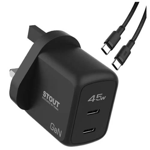 باوا راس شحن مع منفذين مع كيبل شحن Type C ل Type C بقوة 45واط