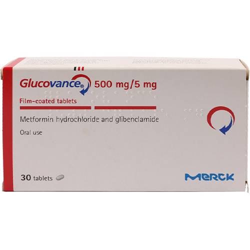 جلوكوفانس 500مجم/5مجم لضبط مستوى السكر في الدم لمرضى السكري من النوع الثاني 30قرص مغلف