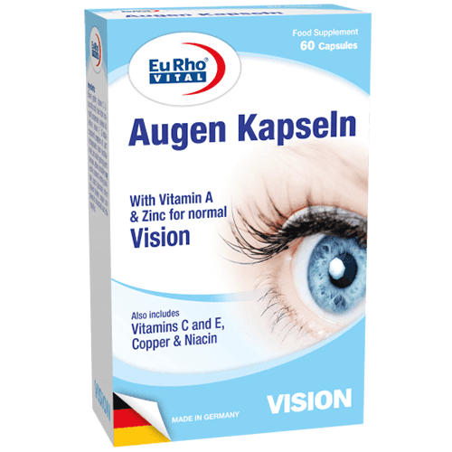 يورو فيتال اوجين كابسيلن مع فيتامين ا والزنك مكمل غذائي لدعم الرؤية 60كبسولة