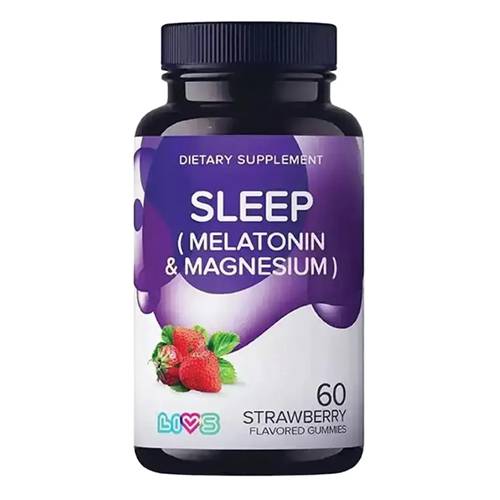 ليفز حلاو النوم بالميلاتونين والمغنسيوم بنكهة الفراولة تساعد في الحصول على نوم هادئ ومريح 60قطعة
