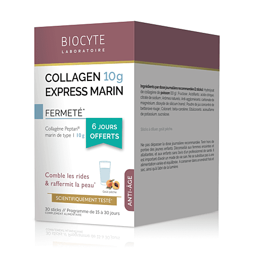 بايوسايت كولاجين اكسبريس مارين للشد مكمل غذائي مضاد للشيخوخة بنكهة الخوخ 10جم×30كيس