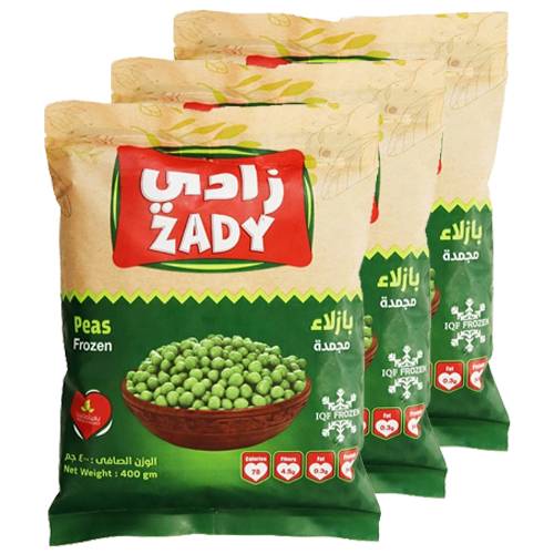 زادي بازلاء خضراء مجمدة 400جم 3حبة