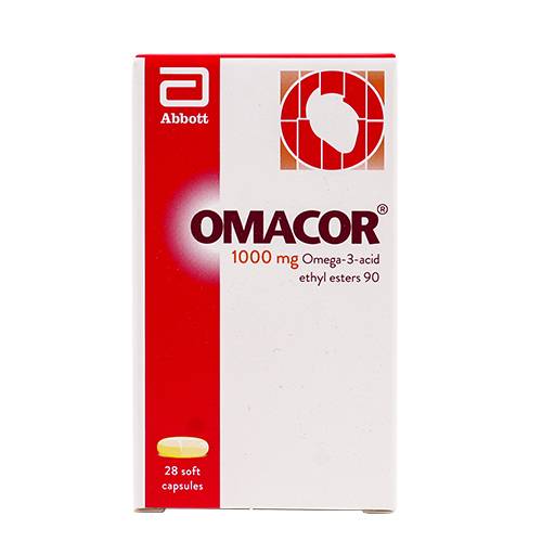 اوماكور 1000مجم لعلاج ارتفاع نسبة الكوليسترول في الدم 28 كبسولة