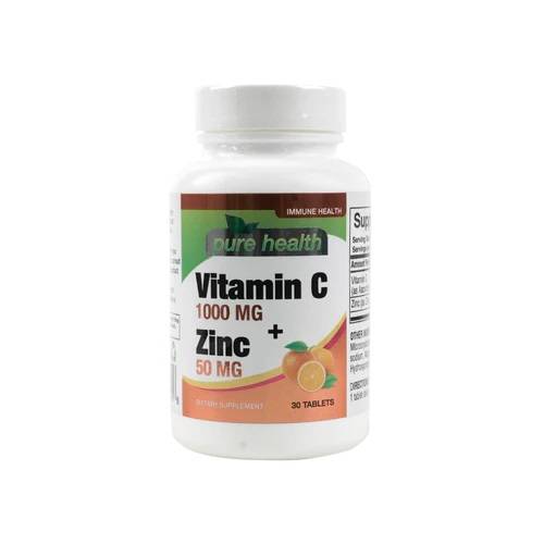 بيور هيلث فيتامين سي و زنك 30قرص