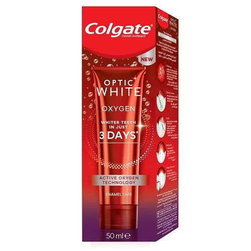 كولجيت اوبتيك وايت معجون اسنان للتبييض بقوة الاكسجين 50مل