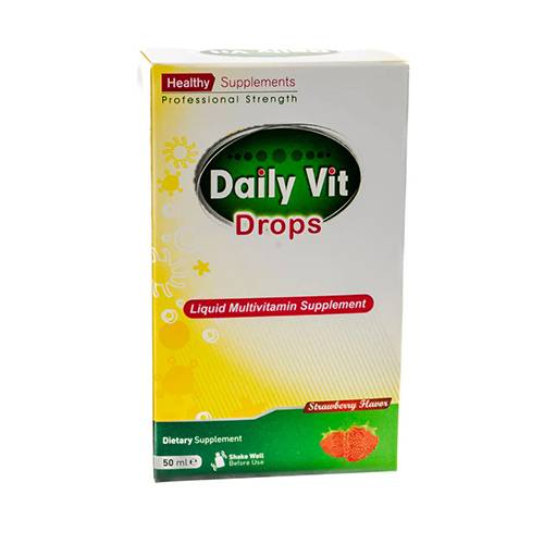 دايلي فيت نقط مكمل غذائي سائل متعدد الفيتامينات بنكهة الفراولة 50مل
