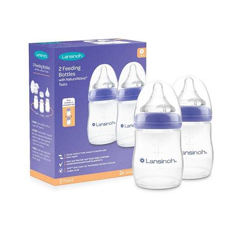 لانسينوه زجاجات رضاعة بلاستيكية 160مل 2قطعة