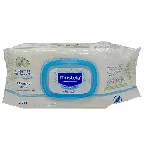 موستيلا مناديل مبللة للتنظيف لتنظيف وترطيب بشرة الاطفال 70قطعة