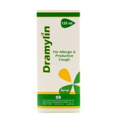 دراميلين شراب للسعال التحسسي والمنتج للبلغم 120مل