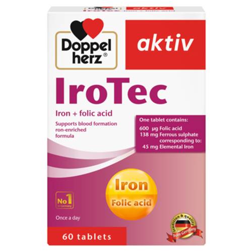 دوبل هيرز اكتيف ايروتيك مكمل غذائي لتكوين الدم 60قرص