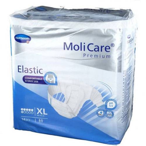 هارتمان موليكير بريميوم ايلاستيك حفاضات مريحة لكبار السن 14قطعة XL
