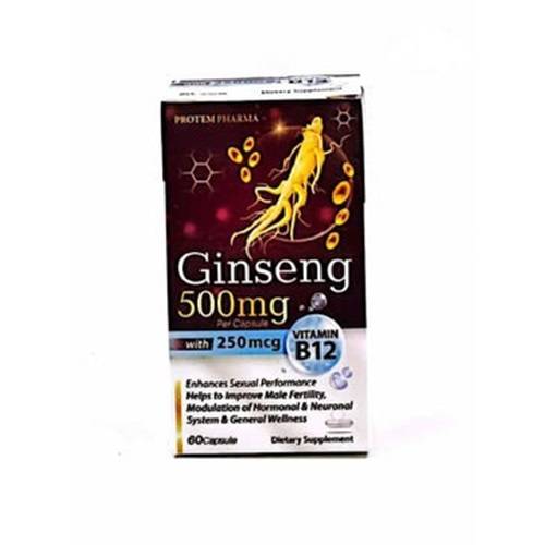 بروتيم فارما الجينسنغ تحسين الاداء الجنسي 500مجم 60كبسولة