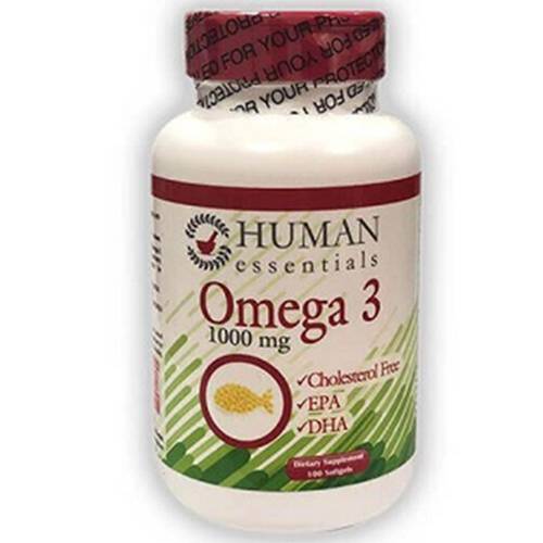هيومان اسينشالز اوميجا3 1000مجم للوقاية من امراض القلب والاوعية الدموية وصحة القلب 100كبسولة هلامية