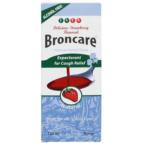 برونكير شراب عشبي طبيعي لطرد البلغم وتخفيف السعال بنكهة الفراولة 120مل