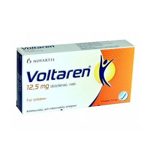 فولتارين 12.5مجم ديكلوفيناك صوديوم مسكن ومضاد للالتهابات للاطفال 10تحاميل