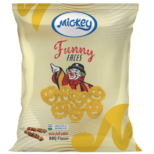 ميكي سناكس رقائق بطاطا وجوه ضاحكة بالباربكيو 19.2جم