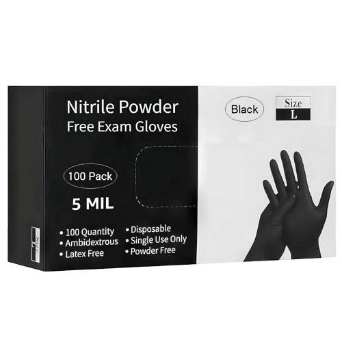 كفوف سوداء 100حبة مقاس.L