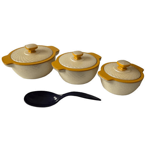 طقم وعاء 3قطع احجام مختلفة + ملعقة رقم.1