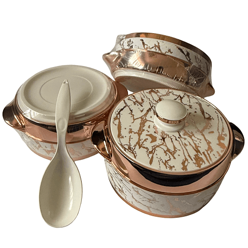 طقم وعاء 3قطع احجام مختلفة + ملعقة رقم.2