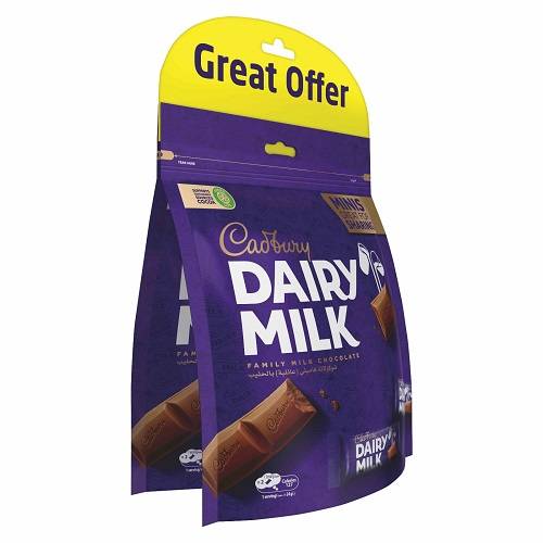 كادبوري ديري ميلك شوكولاتة ميني بالحليب 156جم 2حبة