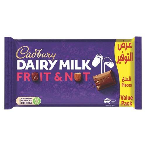 كادبوري ديري ميلك شوكولاتة بالفواكة والمكسرات 160جم