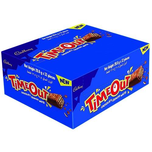 كادبوري تايم اوت ويفر مغطي بالشوكولاتة 20.8جم 12حبة