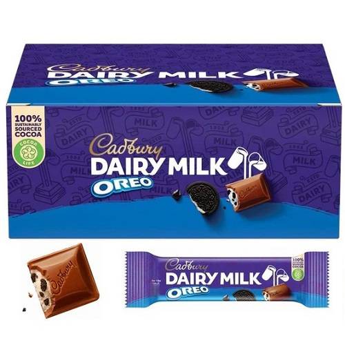 كادبوري ديري ميلك اوريو شوكولاتة بحشوة بنكهة الفانيلا والبسكويت 35جم 12حبة