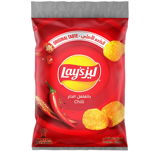 ليز شيبس بالفلفل الحار 25جم 14حبة