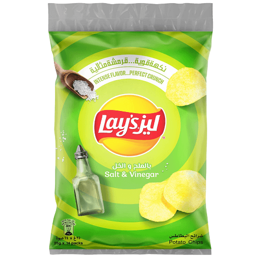 ليز شيبس بالملح والخل 25جم 14حبة