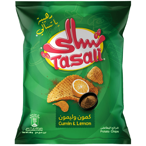 تسالي رقائق بطاطا بالكمون والليمون 55جم