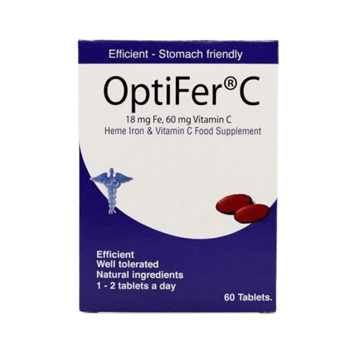 اوبتيفير سي حديد 18مجم وفيتامين سي 18مجم مكمل غذائي لعلاج الانيميا 60قرص