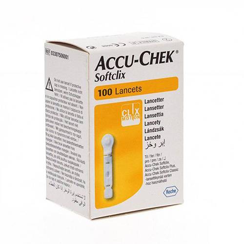 اكيوتشيك سوفت كليكس لقياس سكر الدم 100ابرة