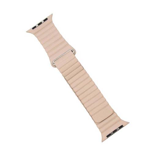 ليفورى سوار جلدي لساعة ابل ووتش 44/45/49ملم كريمي رقم.16022