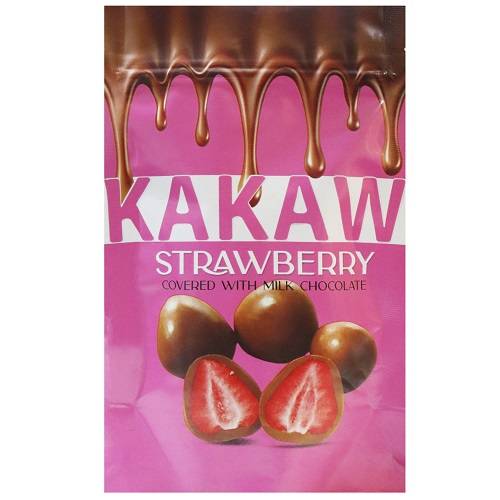 كاكاو فراولة مجففة مغطاة بشوكولاتة الحليب 60جم