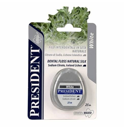 بريزيدنت وايت خيط الاسنان بالحرير 25م